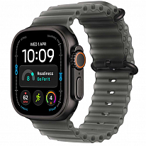 Apple Watch Ultra 4 GPS + Cellular 49mm Black Titanium Case with Translucent Black Ocean Band