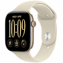 Apple Watch Series 12 GPS 42mm Light Gold Aluminum Case with Sand Sport Band - M/L MJEE4