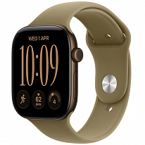 Apple Watch Series 12 GPS 46mm Dark Bronze Aluminum Case with Olive Sport Band - M/L MJEU4
